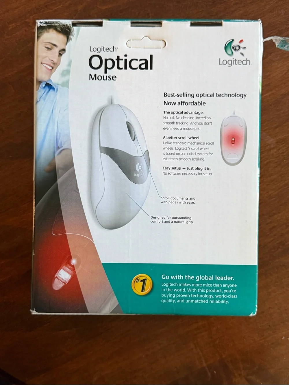 Vintage Logitech Optical Mouse USB PS/2 PC Mac New In Box Y2K Retro Computer